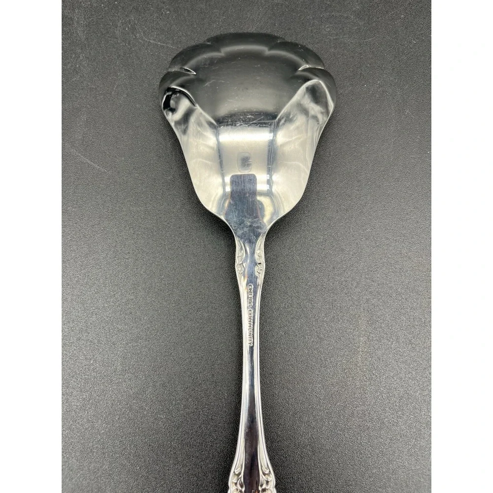 Brahms Stainless Solid Shell Casserole Serving Spoon By Oneida Silver